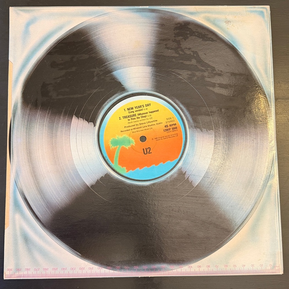 U2 vinyl records collectible 12-inch vinyl single for "New Year's Day”
